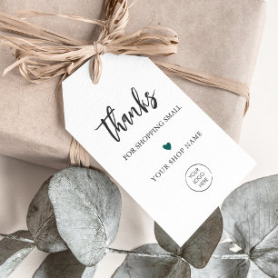 Étiquettes-cadeau N'importe quelle couleur Merci pour Shopping Petit