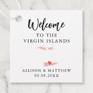 Étiquettes Cadeau N'importe quelle couleur Virgin Islands Mariage We