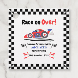 Étiquettes Cadeau N'importe quelle course d'âge sur plus Vintage Red