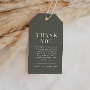 Étiquettes-cadeau NINA Sage Green Minimalist Bohemian Favor Tag