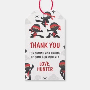 Étiquettes-cadeau Ninja Warrior Martial Arts Karate Anniversaire Fav