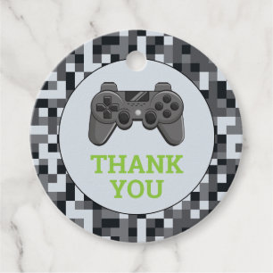 Étiquettes Cadeau Niveau supérieur de jeu vidéo Manette Fête d'anniv