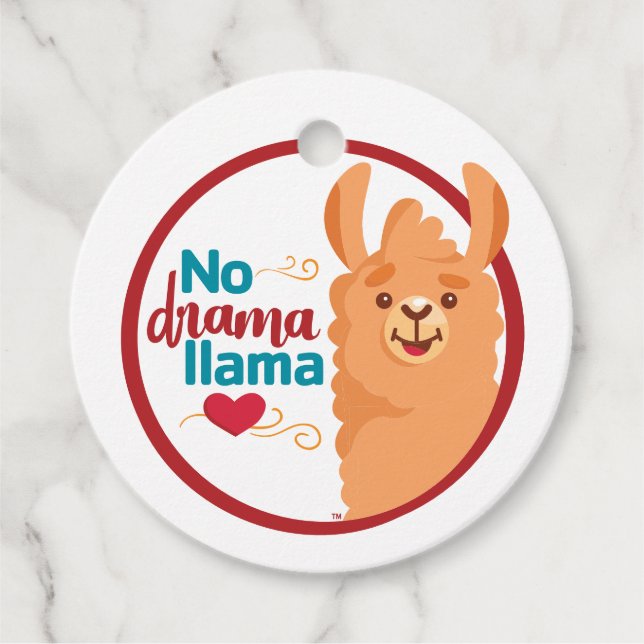 Étiquettes Cadeau No Drama Llama (Chaud) (Devant)