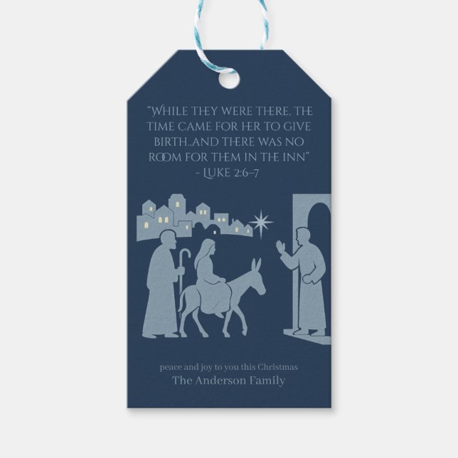 Étiquettes-cadeau No Room at the Inn Gift – Nativity Scene (Devant)