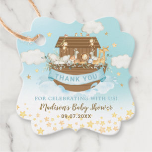 Étiquettes Cadeau Noah's Ark Cute Animaux Garçon Baby shower d'anniv