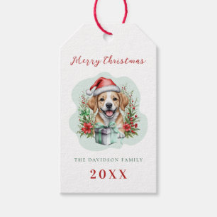 Étiquettes-cadeau Noël à la chienne