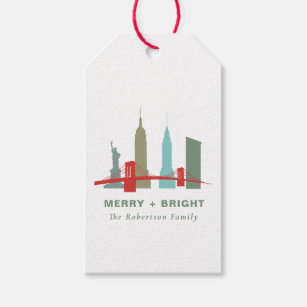 Étiquettes-cadeau Noël à New York, Architecture Skyline