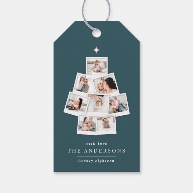 Étiquettes-cadeau Noël arbre photo (Devant)