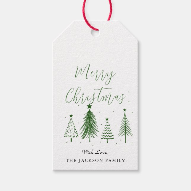 Étiquettes-cadeau Noël Arbre vectoriel Joyeux Noël (Devant)
