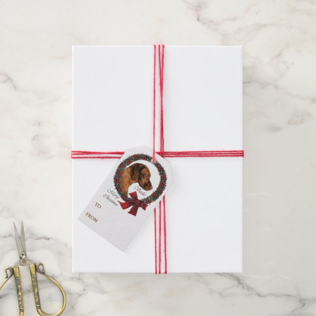 Étiquettes-cadeau Noël aux amateurs de Vizsla (Avec de la ficelle)