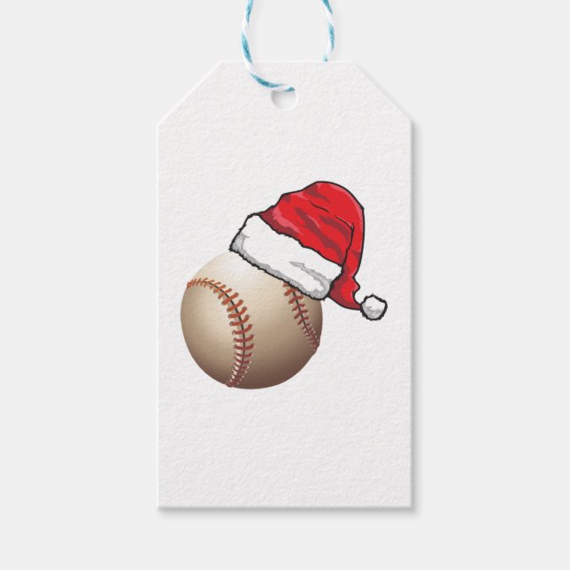 Étiquettes-cadeau Noël Baseball Santa Hat (Devant)