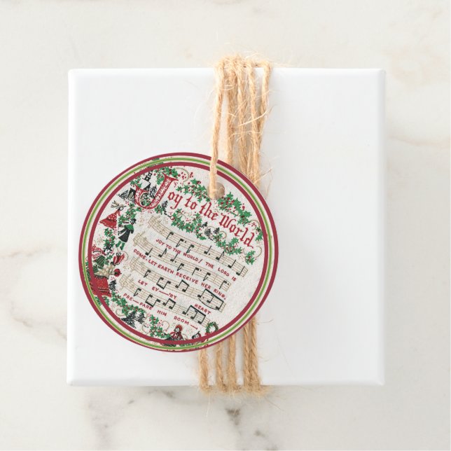 Étiquettes Cadeau Noël Carol Joy à la Classique mondiale (En situation)