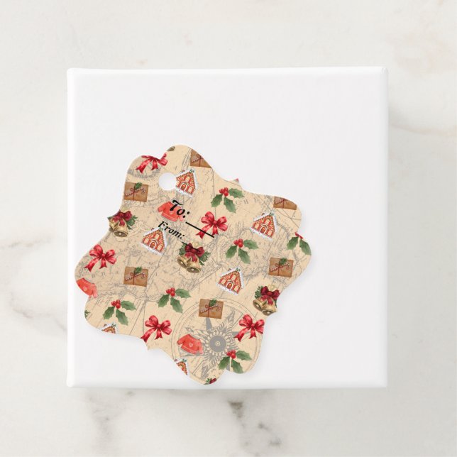 Étiquettes Cadeau Noël classique (En situation)
