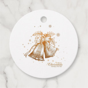 Étiquettes Cadeau Noël cloches-Joyeux Noël-Bonne année