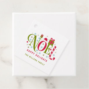Étiquettes Cadeau Noel coloré et amusant typographie démissionner