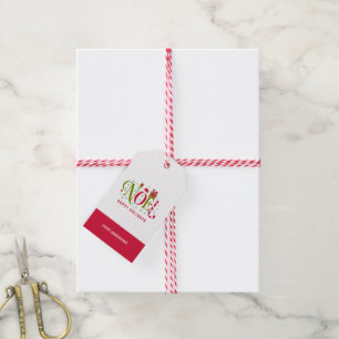 Étiquettes-cadeau Noel coloré et amusant typographie démissionner