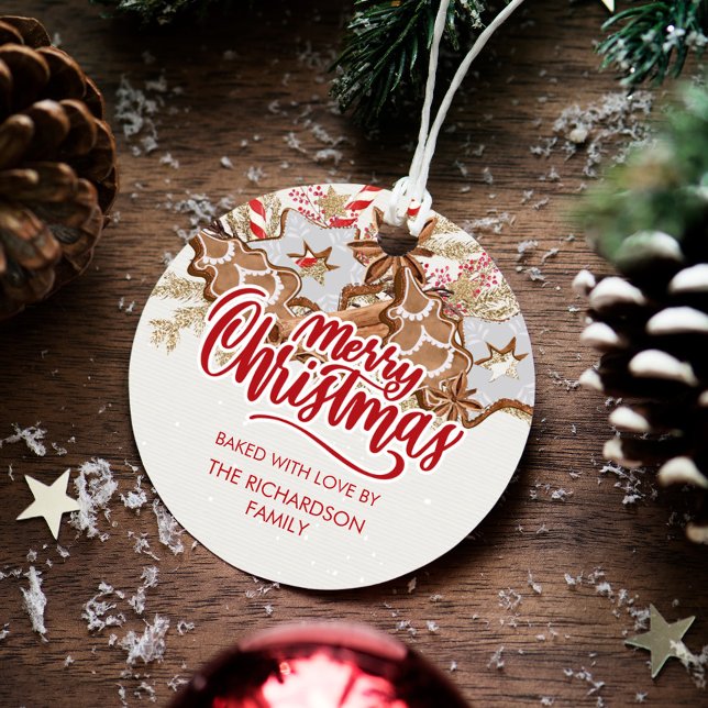 Étiquettes Cadeau Noël Cookie cadeau Baked with Love (Créateur téléchargé)