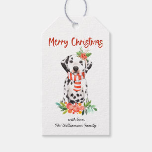 Étiquettes-cadeau Noël Dalmation Chien de vacances Tags cadeaux