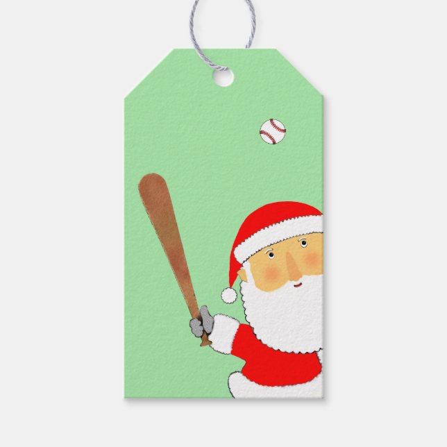 Étiquettes-cadeau Noël de baseball (Devant)
