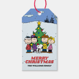 Étiquettes-cadeau Noël de Charlie Brown et ses amis