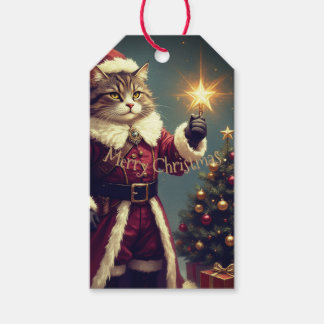 Étiquettes-cadeau Noël de chaton vintage Kitty