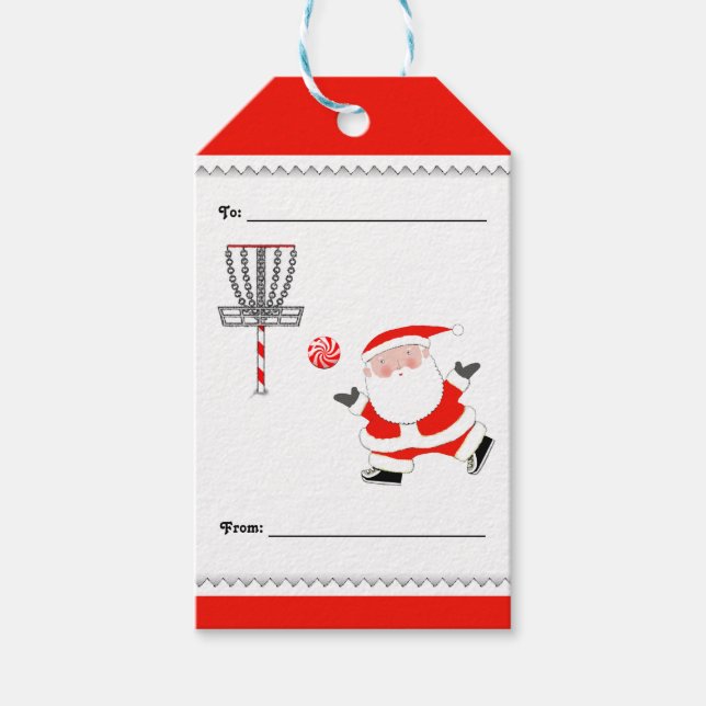 Étiquettes-cadeau Noël de Disc Golf (Devant)