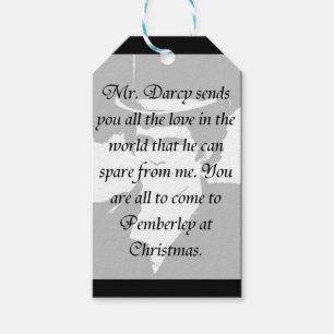 Étiquettes-cadeau Noël de fierté et de préjudice