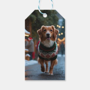 Étiquettes-cadeau Noël de la Tolle de canard de Nouvelle-Écosse Fête