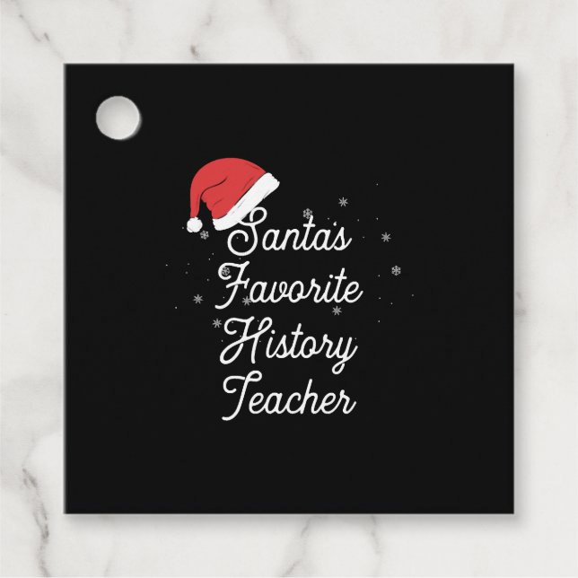Étiquettes Cadeau Noël de l'enseignant d'histoire (Devant)