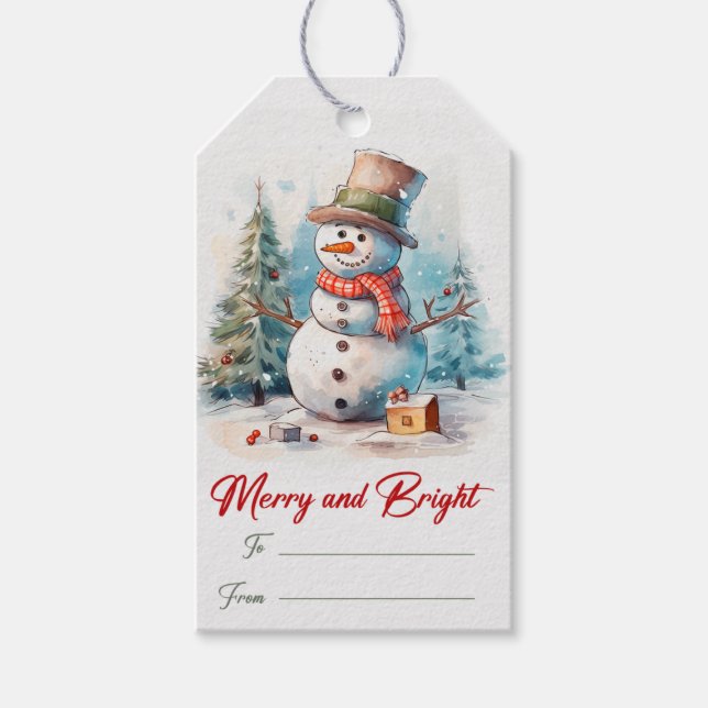 Étiquettes-cadeau Noël de neige (Devant)