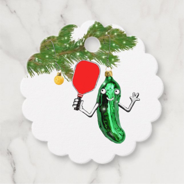 Étiquettes Cadeau Noël de pickleball (Devant)