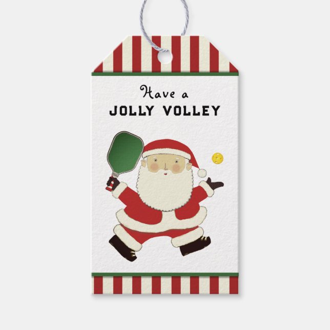 Étiquettes-cadeau Noël de pickleball (Devant)