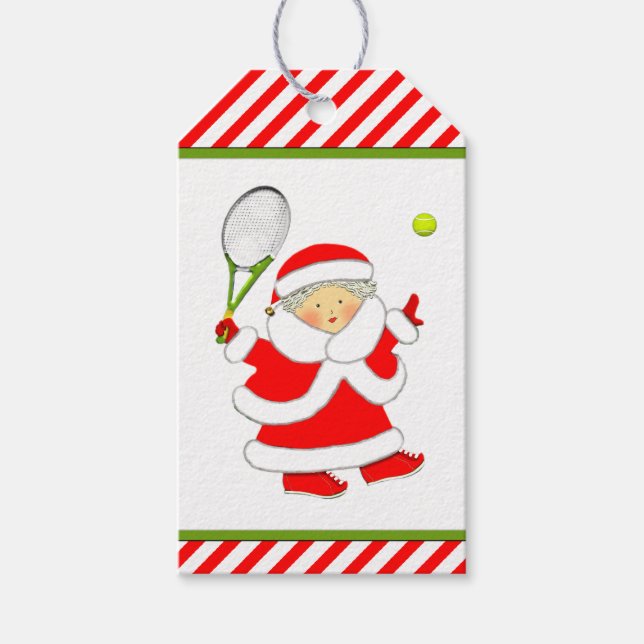 Étiquettes-cadeau Noël de tennis (Devant)