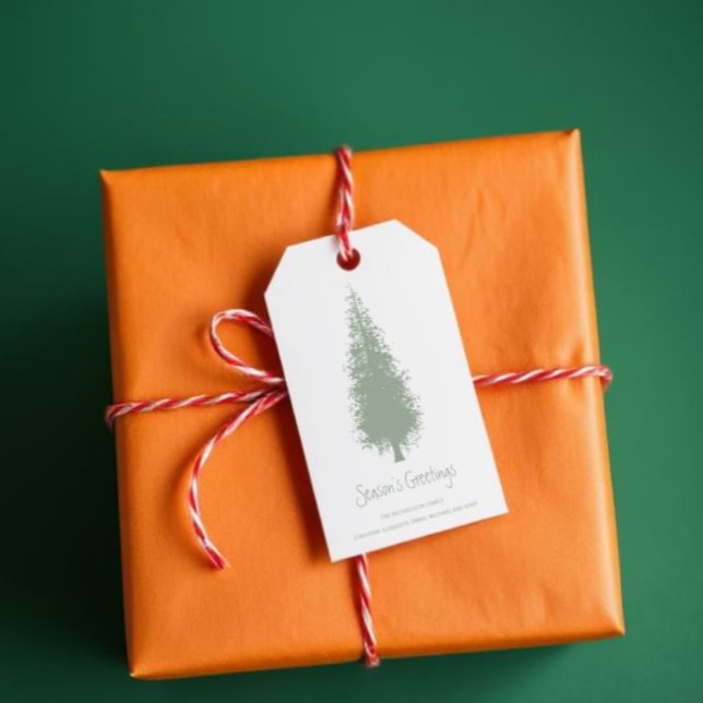 Étiquettes-cadeau Noël des arbres boisés (Créateur téléchargé)