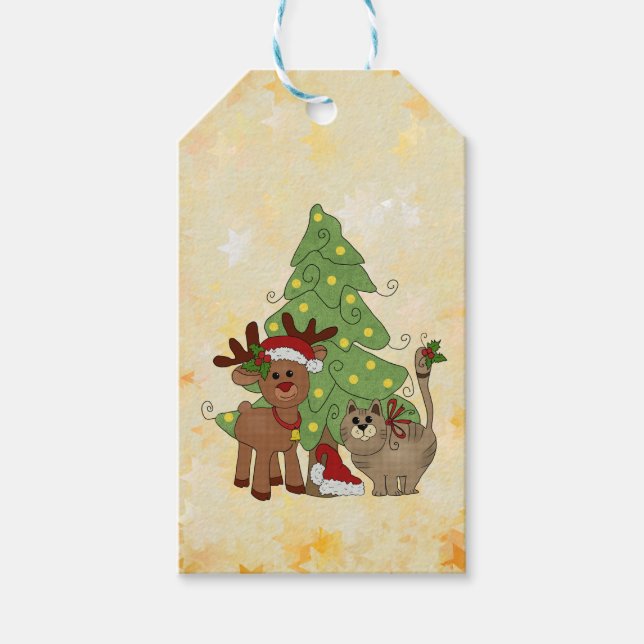 Étiquettes-cadeau Noël des chats (Devant)