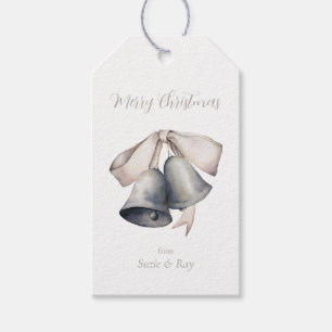 Étiquettes-cadeau Noël des cloches d'argent