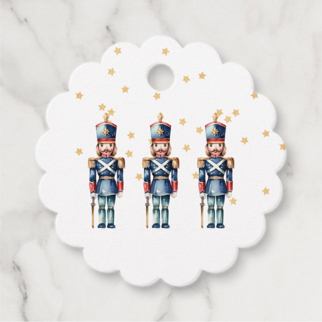 Étiquettes Cadeau Noël des noisettes rouges et bleues | Vacances (Devant)