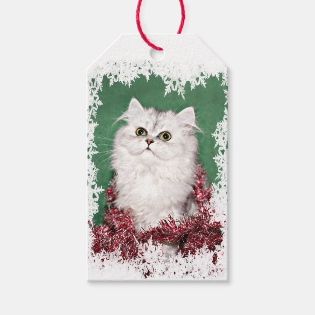 Étiquettes-cadeau Noël du chaton perse (Devant)