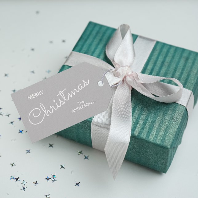 Étiquettes-cadeau Noël élégant et moderne | Gray (Modern Elegant Christmas | Gray Gift Tags)