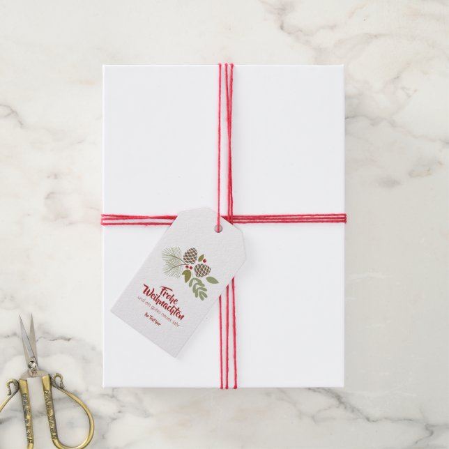 Étiquettes-cadeau Noël, élégant, hiver. (Avec de la ficelle)