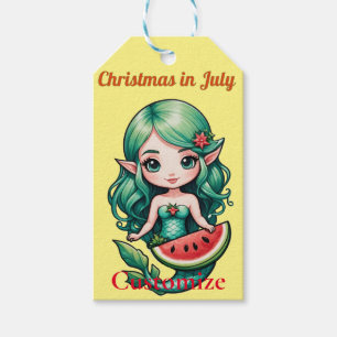 Étiquettes-cadeau Noël en juillet Elf Mermaid Thunder_Cove