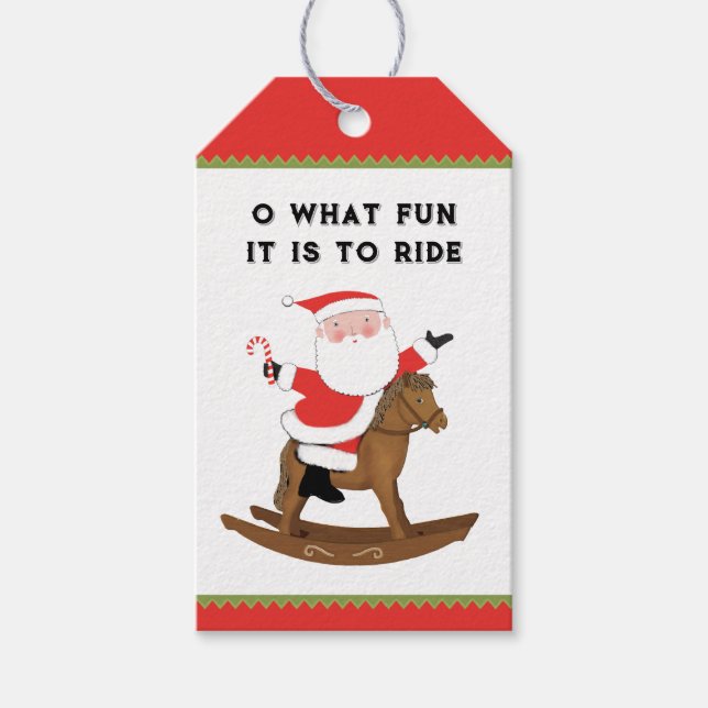 Étiquettes-cadeau Noël équestre (Devant)