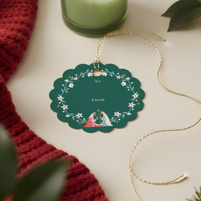 Étiquettes Cadeau Noël Étoile Religieuse De La Nativité De Bethléem (Christmas Religious Nativity Star Of Bethlehem Favor Tags)