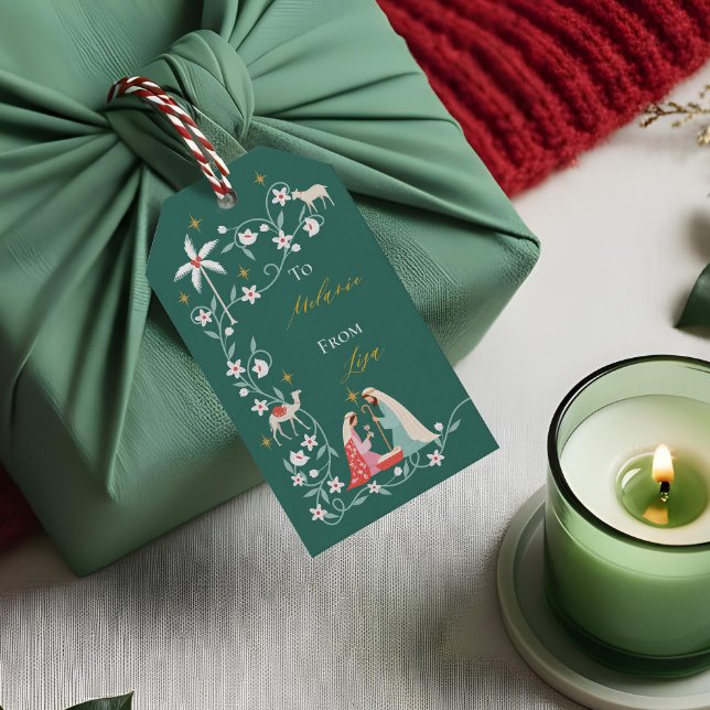 Étiquettes-cadeau Noël Étoile Religieuse De La Nativité De Bethléem (Christmas Religious Nativity Star Of Bethlehem Gift Tags)