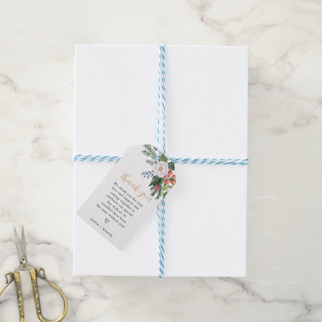 Étiquettes-cadeau Noël Fête de mariage d'hiver (Avec de laficelle)