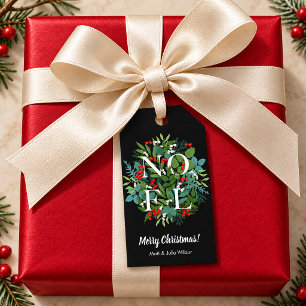 Étiquettes-cadeau NOEL Feuillage Baies Fêtes