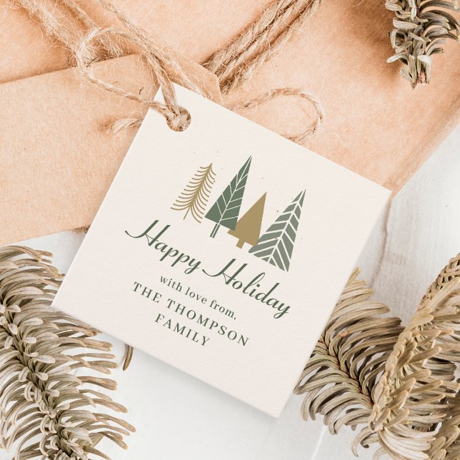 Étiquettes Cadeau Noël hiver vert (Créateur téléchargé)