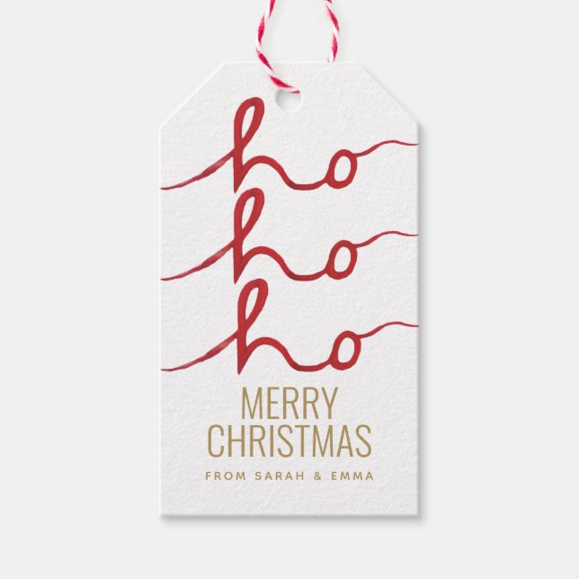Étiquettes-cadeau Noël Ho Ho Ho (Devant)