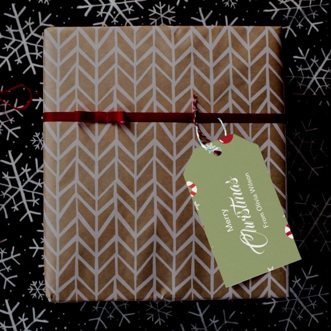 Étiquettes-cadeau Noël illustré vert (Créateur téléchargé)