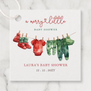 Étiquettes Cadeau Noël Joyeux petit Baby shower Hommes Neutre